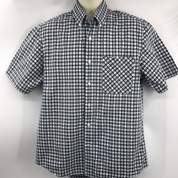 Timberland black and white short sleeve plaid shirt - Picture 3 of 4